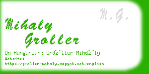 mihaly groller business card